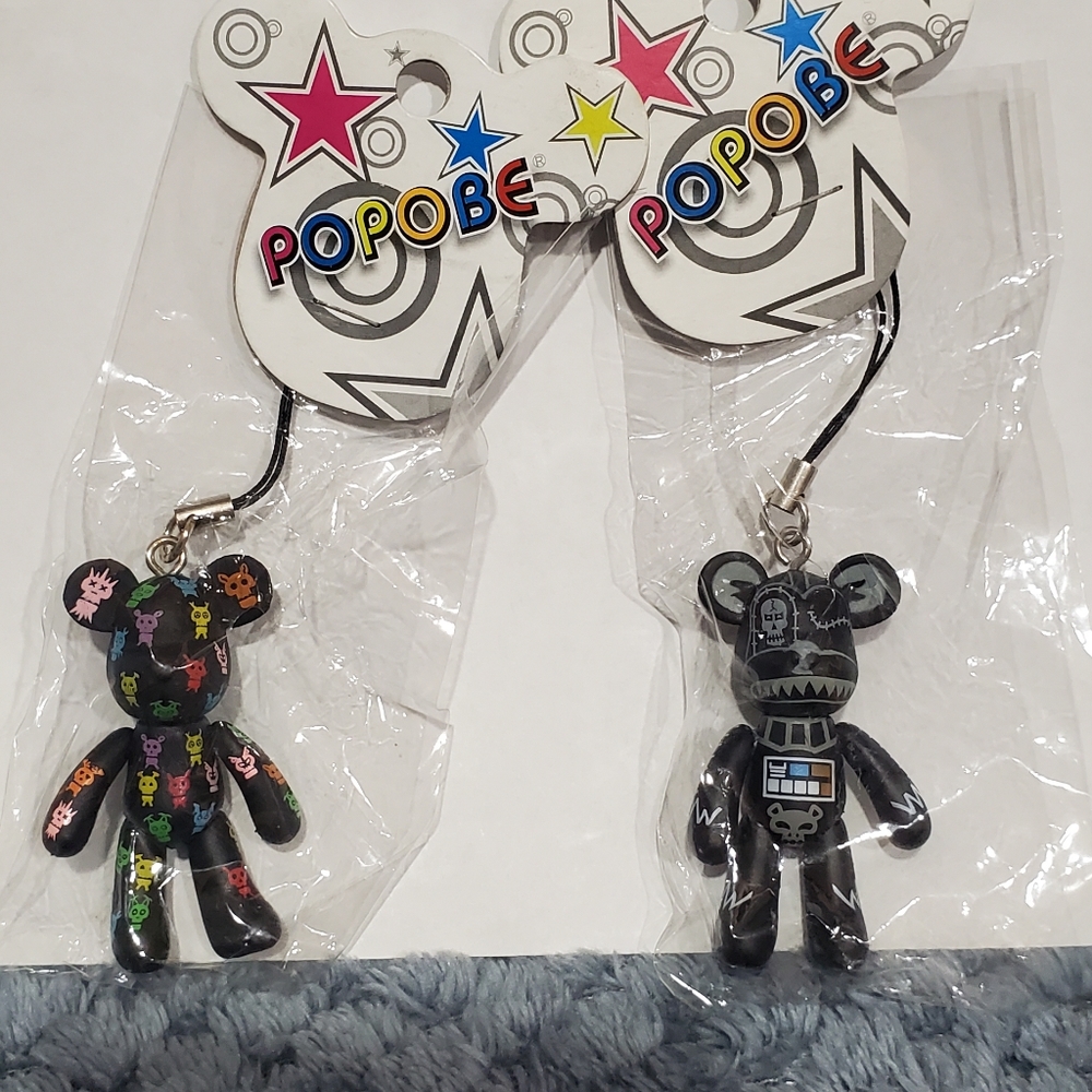 Lot of 2 Popobe Bear cellphone straps